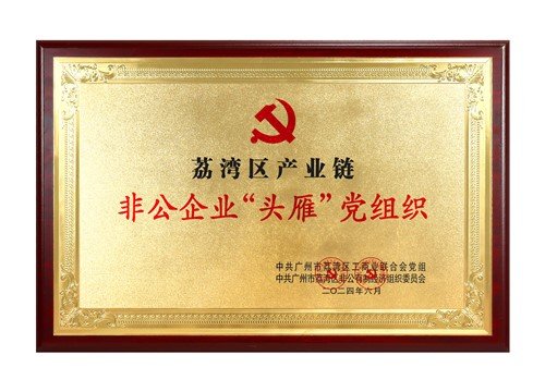 集团党支部荣获荔湾区产业链非公企业“头雁”党组织称号